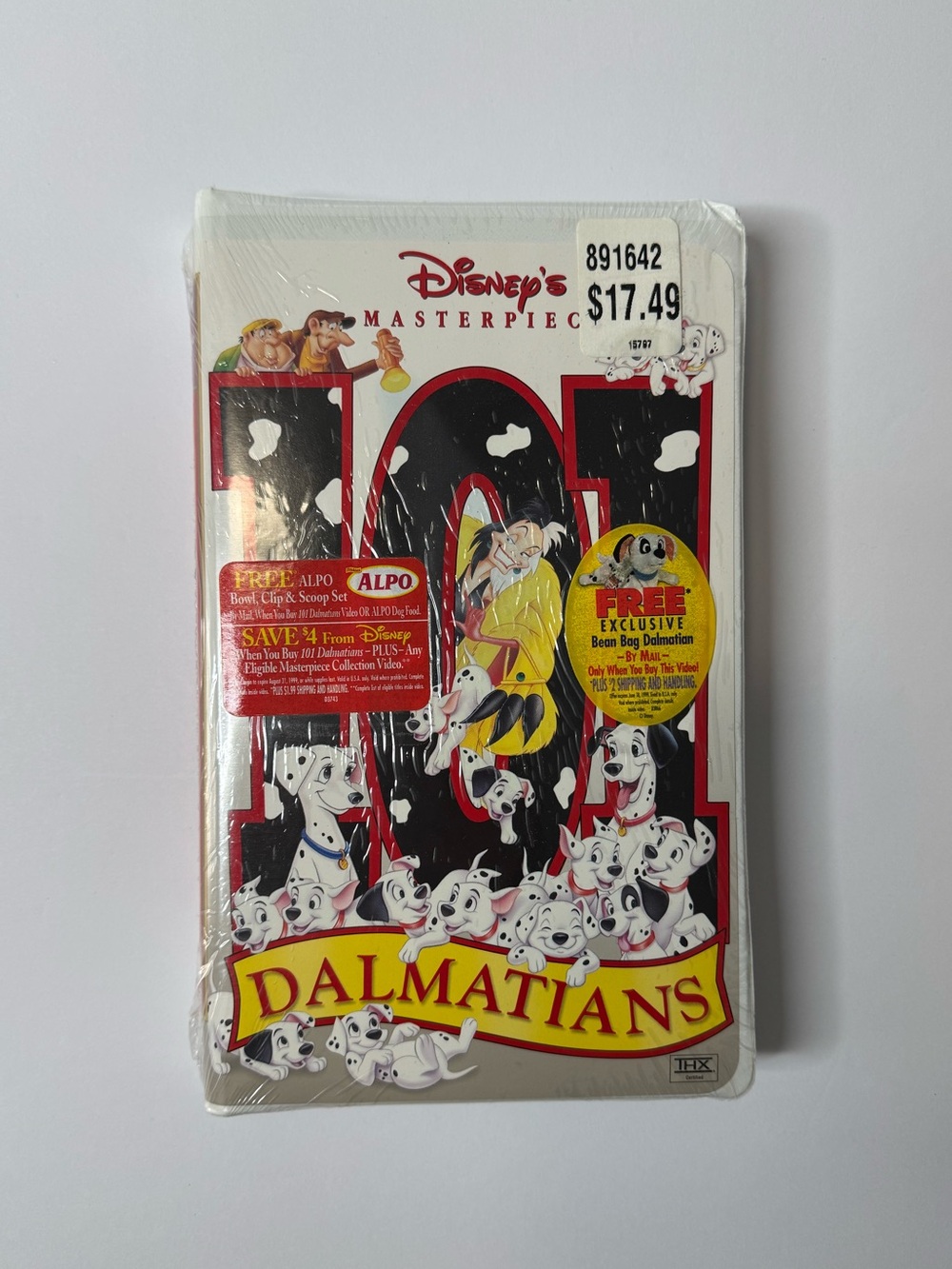 Disney 101 Dalmatians VHS 1999 Masterpiece Sealed Rare Cruella